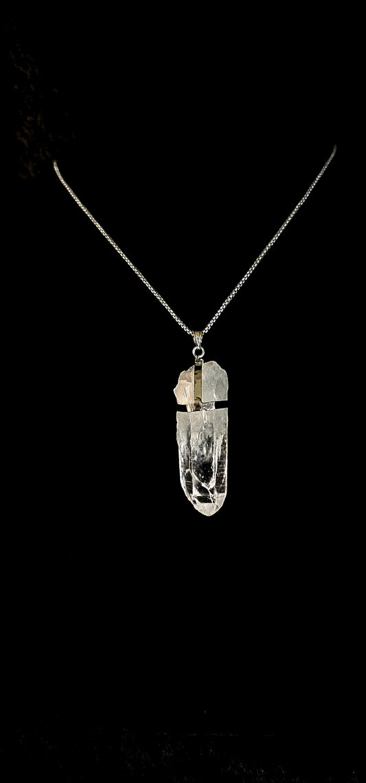 Clear Quartz Crystal Point Necklace