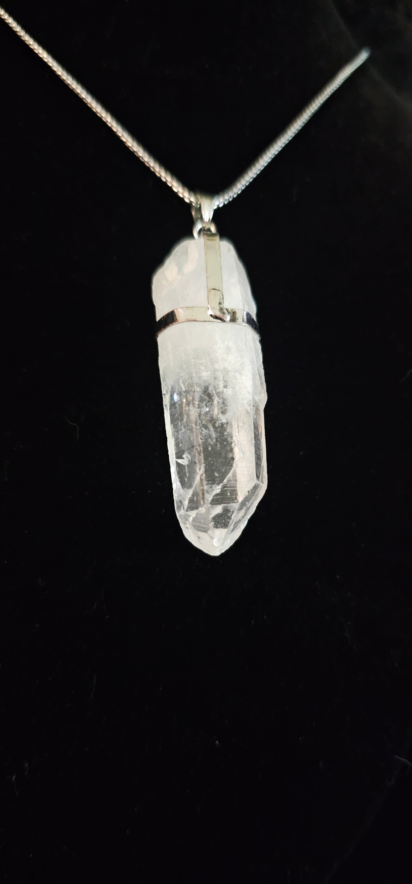 Clear Quartz Crystal Point Necklace