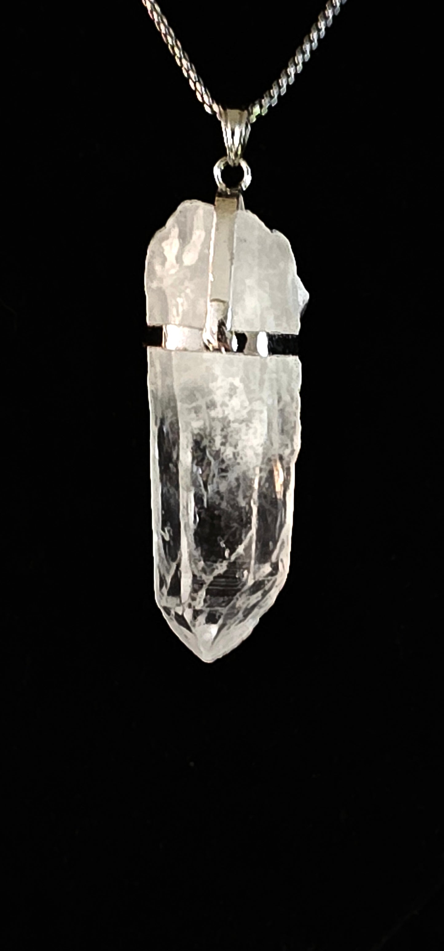 Clear Quartz Crystal Point Necklace