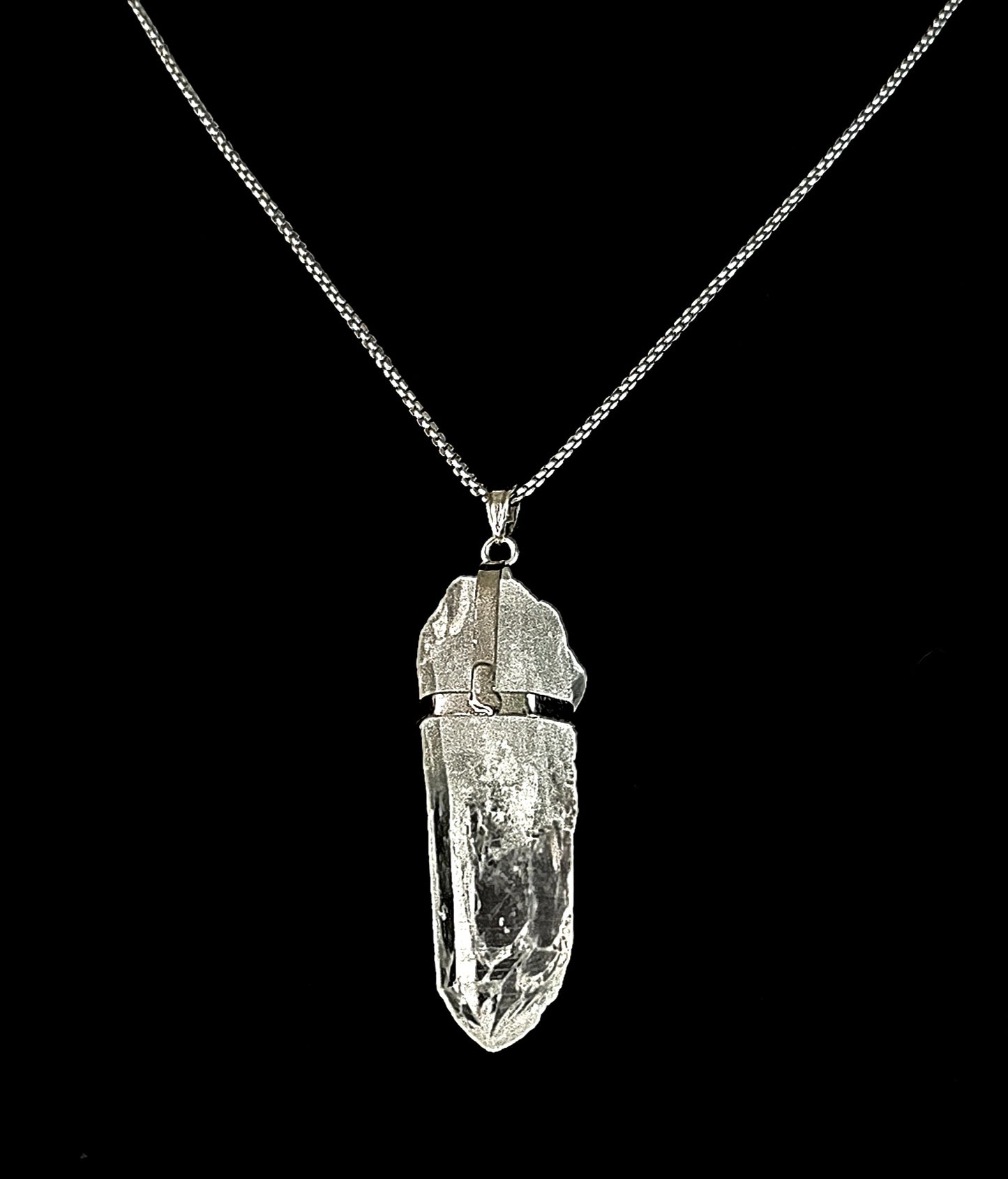 Clear Quartz Crystal Point Necklace