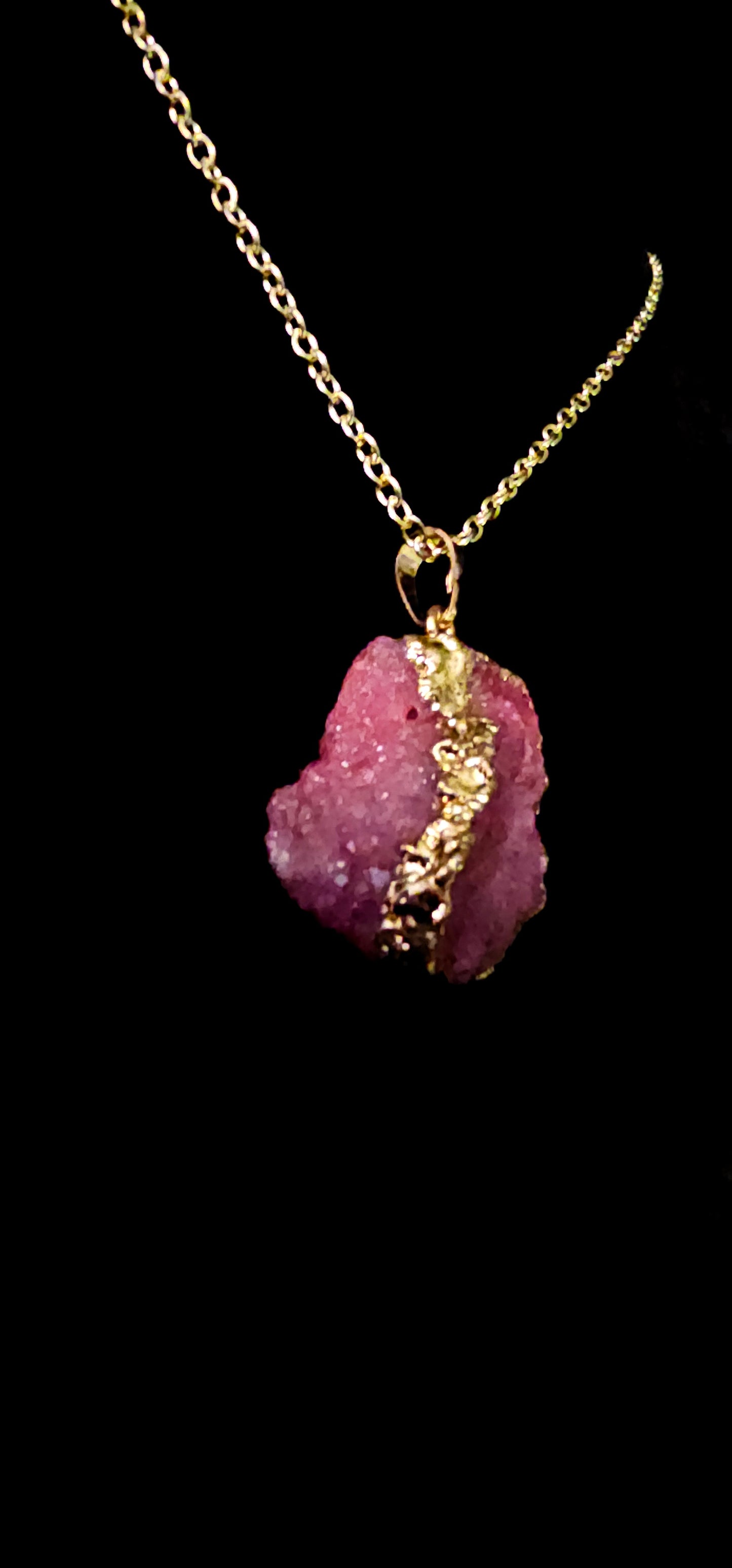 Pink Sugar Druzy Stone Necklace