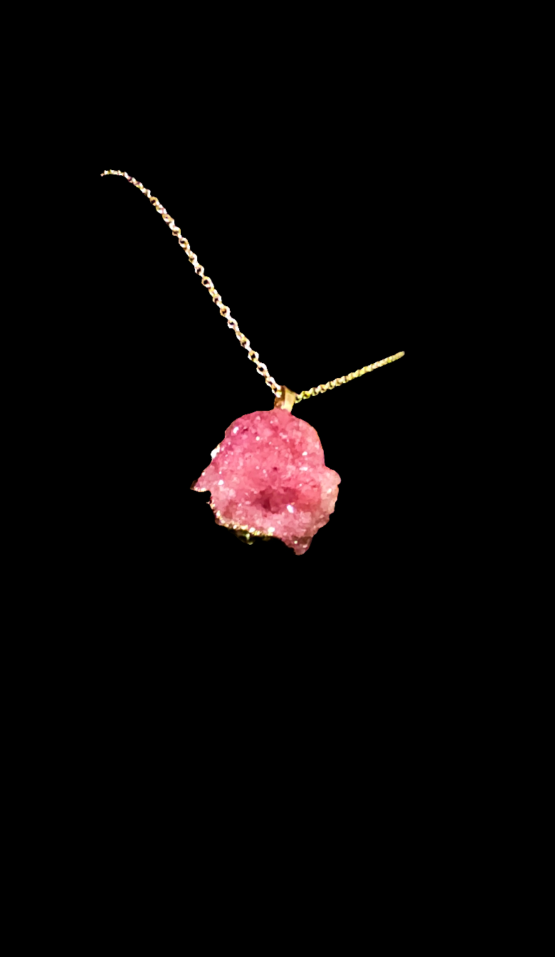 Pink Sugar Druzy Stone Necklace