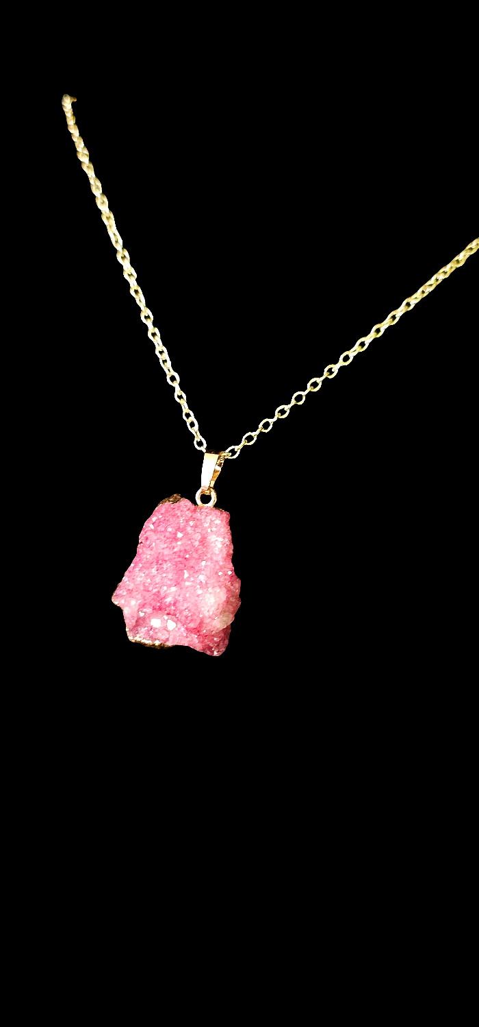 Pink Sugar Druzy Stone Necklace