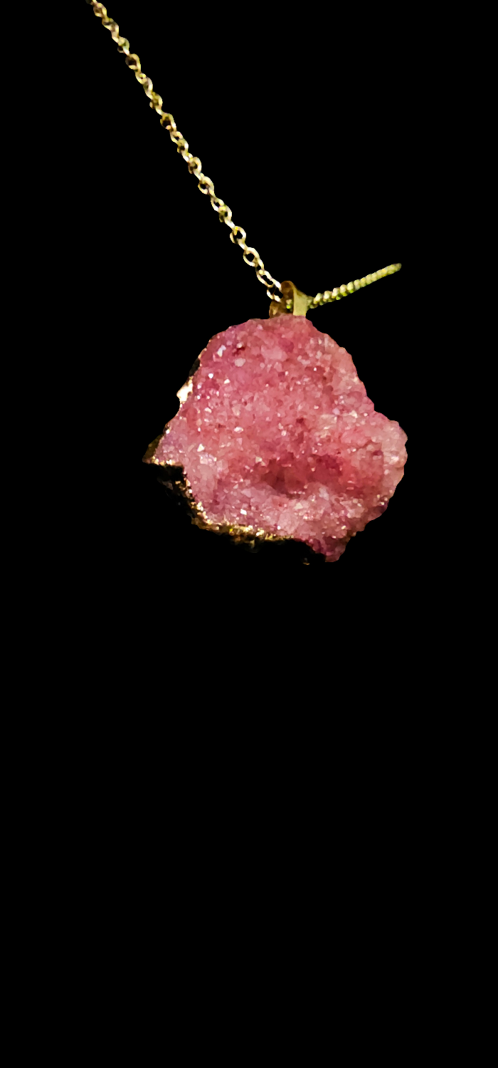 Pink Sugar Druzy Stone Necklace