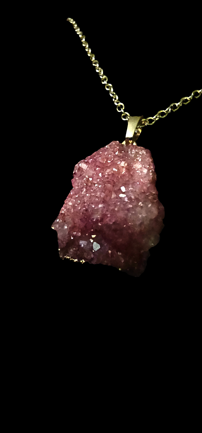 Pink Sugar Druzy Stone Necklace