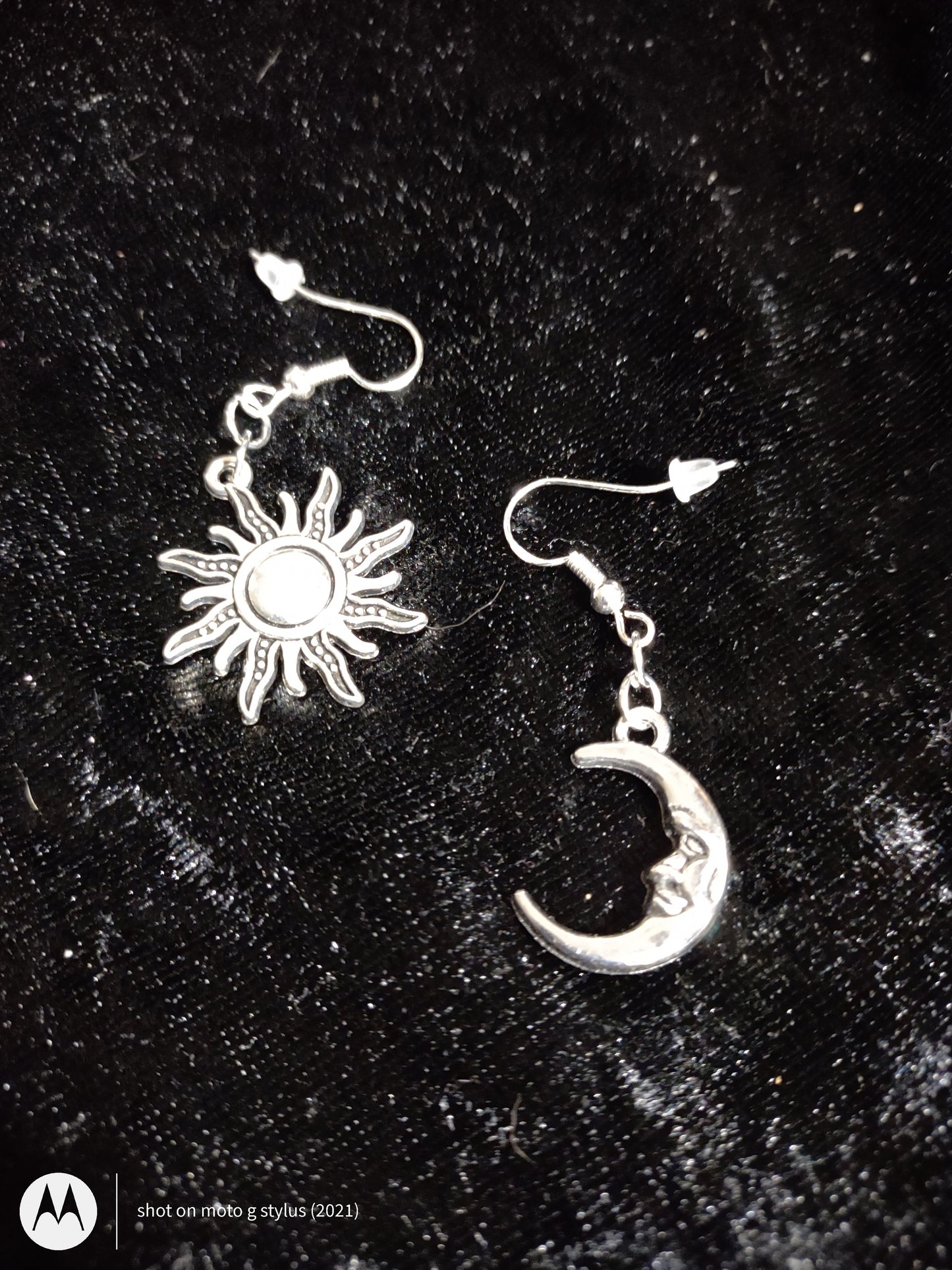 Dangly Sun and Moon Earrings